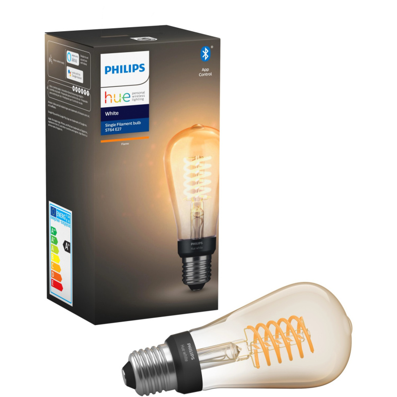 Philips Hue Chytrá žárovka White Filament E27 ST64 7W 580lm 2100K