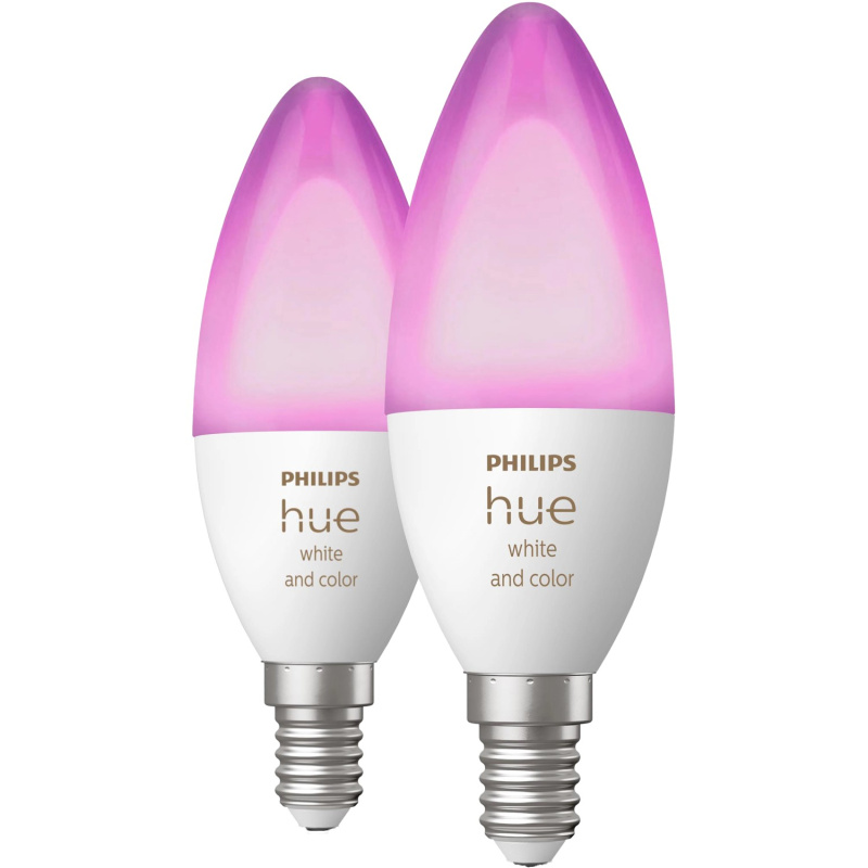 Philips Hue Chytrá žárovka White&Color Amb. E14 C39 5,3W 470lm 2000-6500K, 2ks