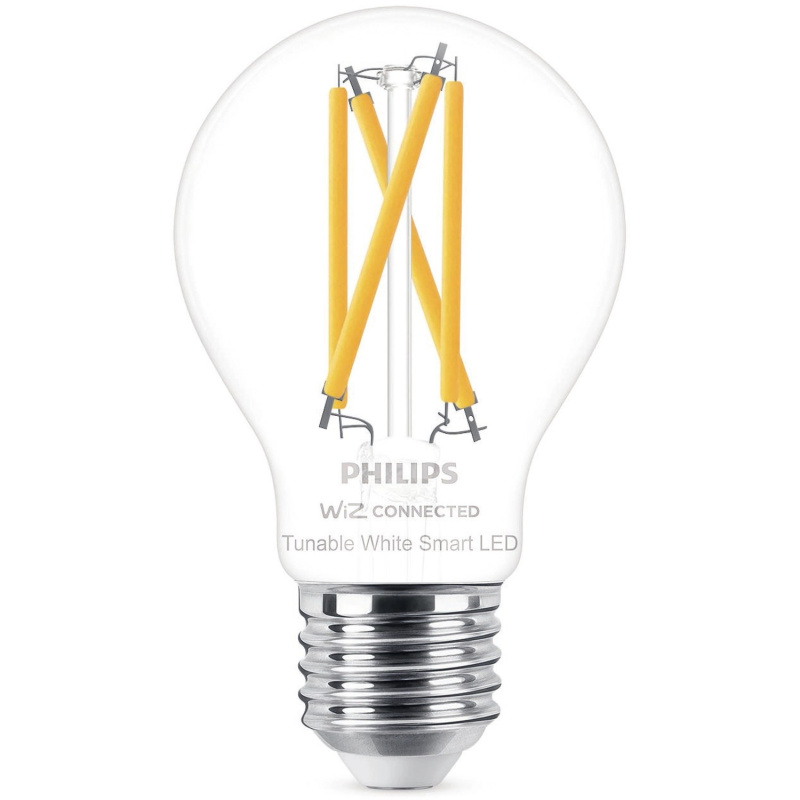 Philips Chytrá LED žárovka Filament E27 A60, 7 W, 806 lm, 2700-6500 K, čirá