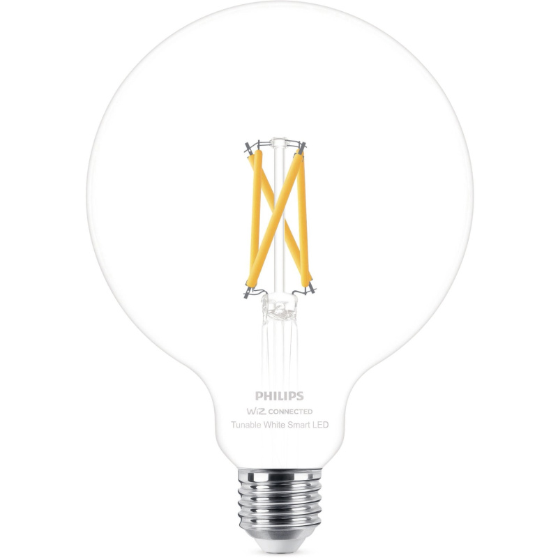 Philips Chytrá LED žárovka Filament E27 G125, 7 W, 806 lm, 2700-6500 K, čirá