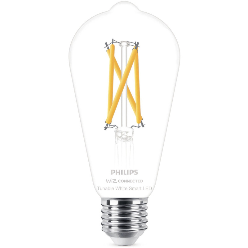 Philips Chytrá LED žárovka Filament E27 ST64, 7 W, 806 lm, 2700-6500 K, čirá