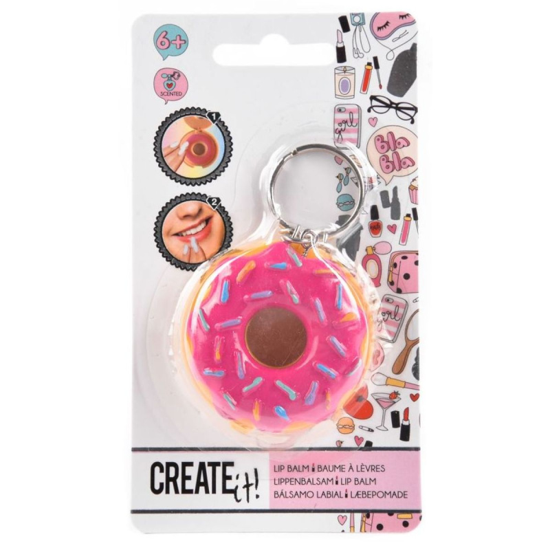 Balzám na rty Donut růžový přívěsek