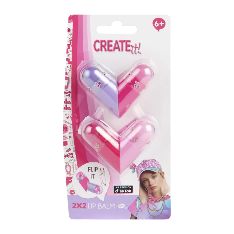 Create It! ochucený balzám na rty v srdíčkovém obalu