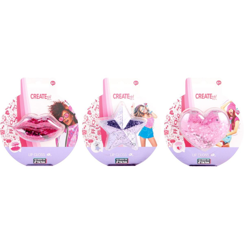 lesk na rty s konfetami create it! – srdce, rty a hvězda