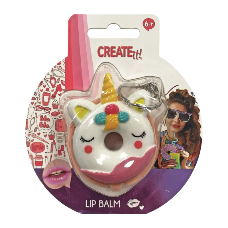balzám na rty donut s přívěskem create it! – růžový