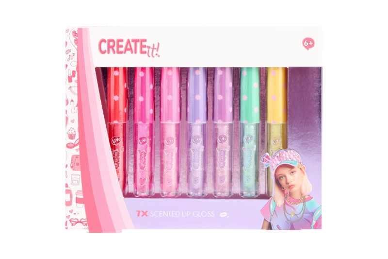 Voňavé třpytivé lesky na rty – sada 7 ks CREATE IT!