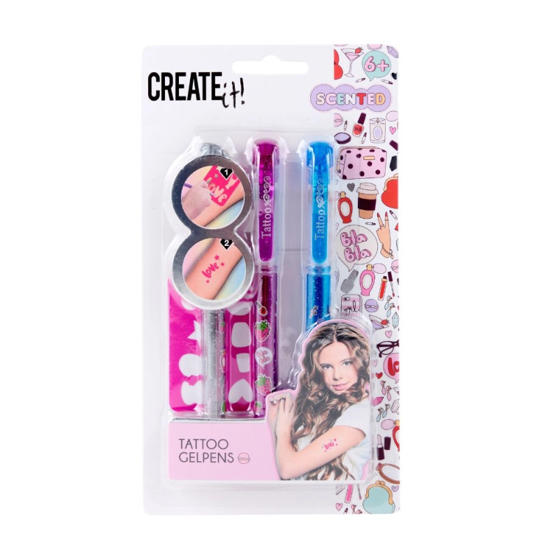 Voňavá tetovací gelová pera CREATE IT! – sada 3 ks
