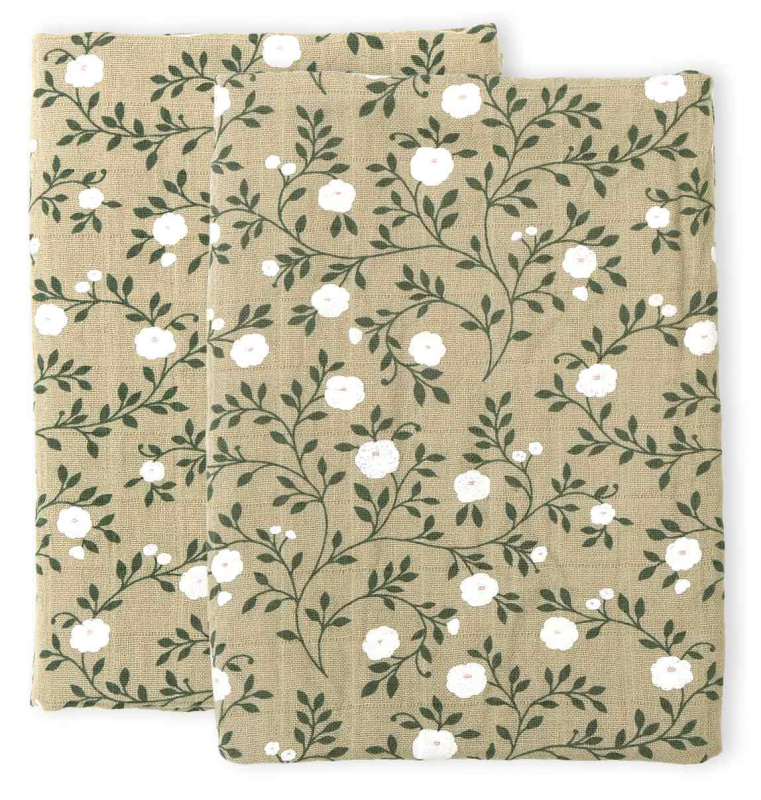 A Little Lovely Company Mušelínové plenky blossom – Dark sage