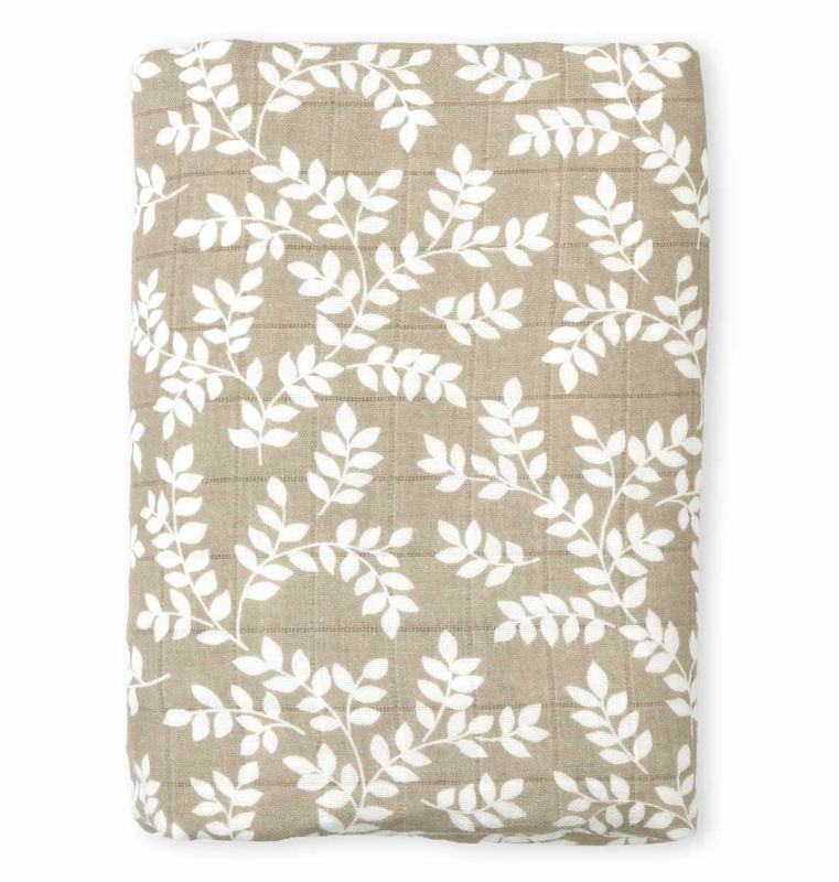 A Little Lovely Company Mušelínová osuška XL leaves taupe