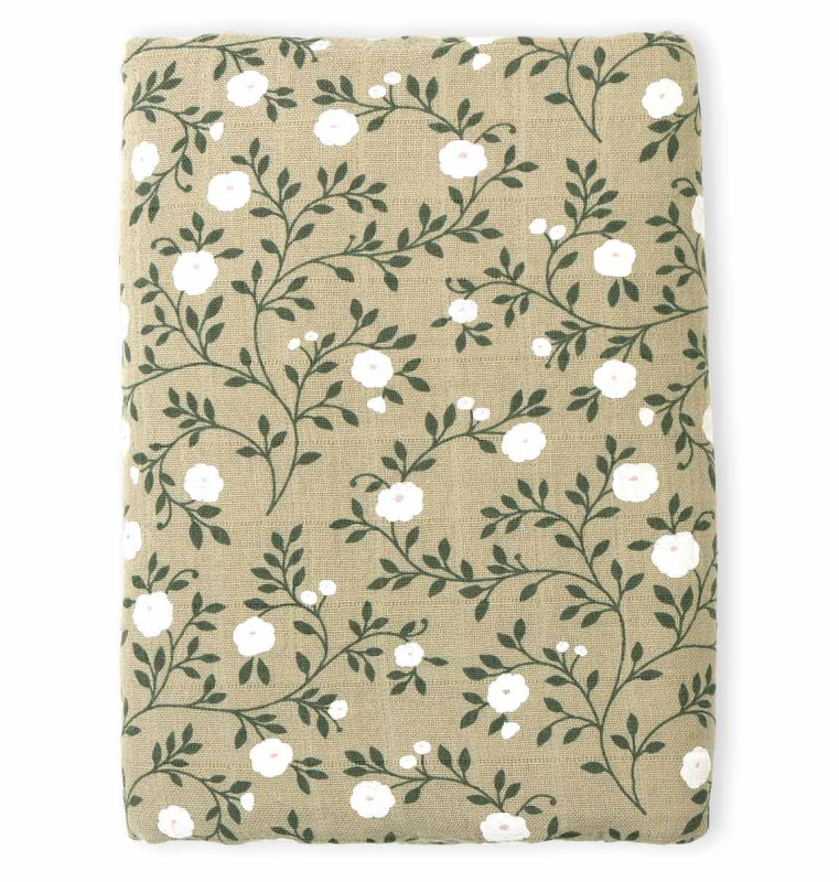 A Little Lovely Company Mušelínová osuška XL blossom – Dark sage