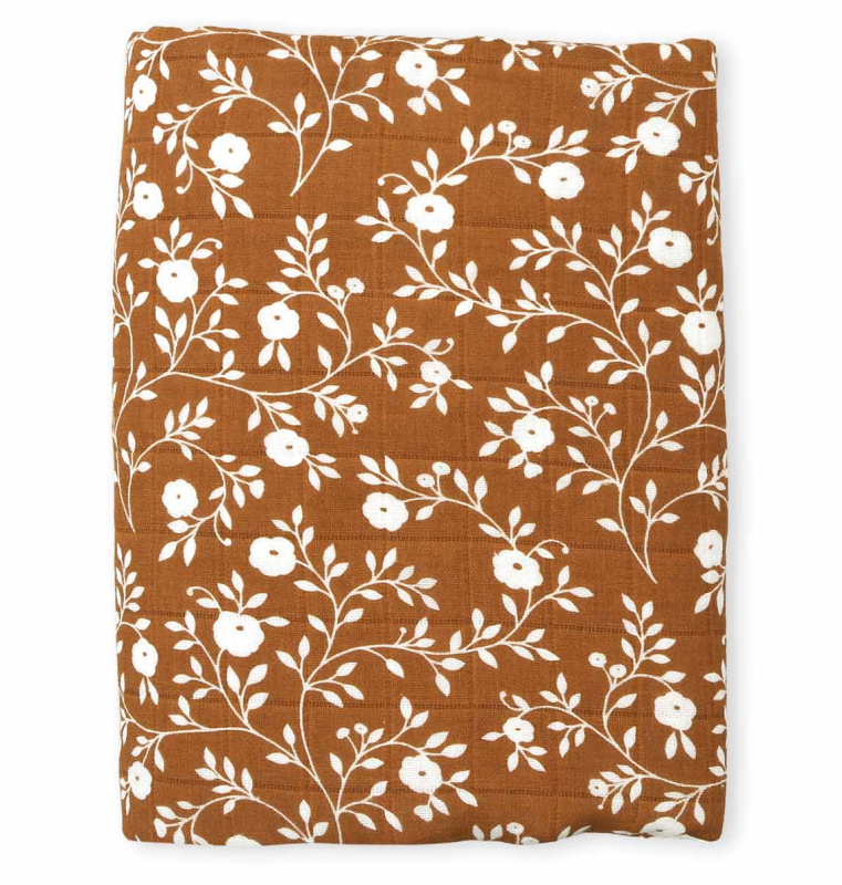 A Little Lovely Company Mušelínová osuška XL blossom caramel