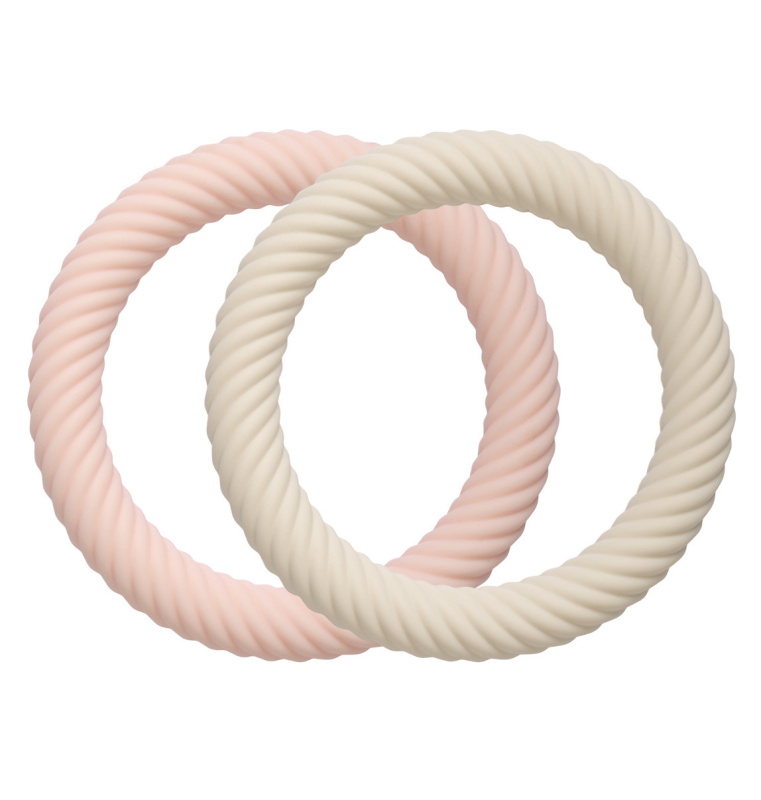 A Little Lovely Company Silikonová kousátka s listy 2 kusy – Jahody se smetanou