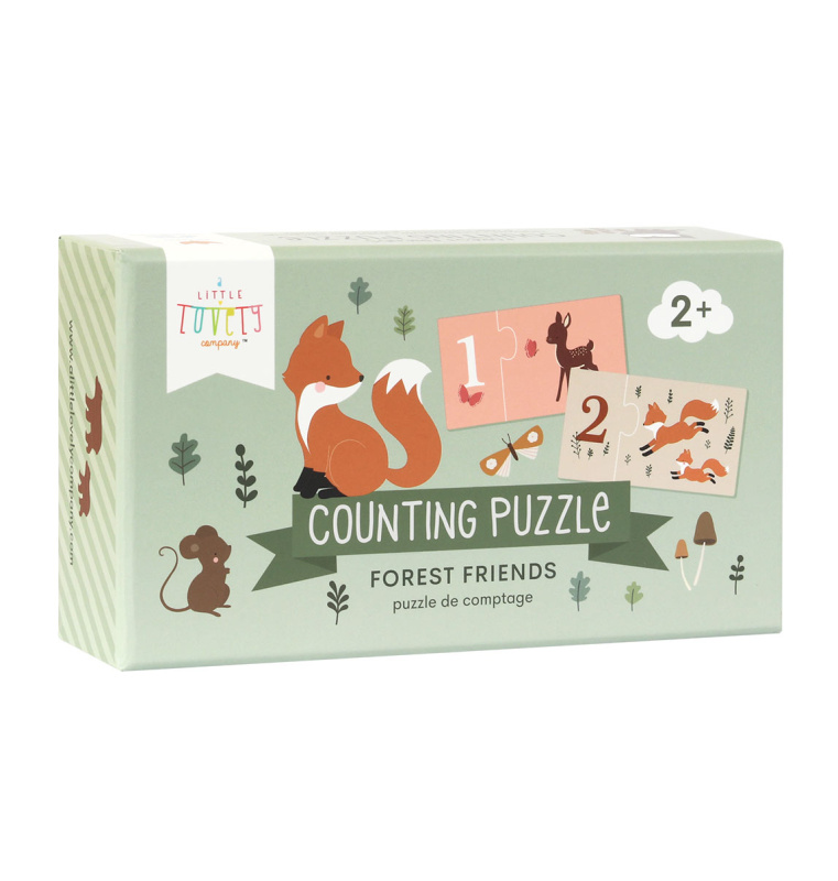 A Little Lovely Company Přiřazovací puzzle – Počítání s kamarády z lesa