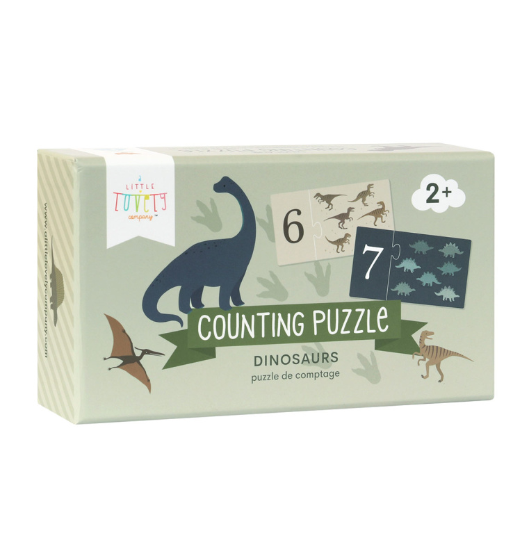 A Little Lovely Company Přiřazovací puzzle – Počítání s dinosaury
