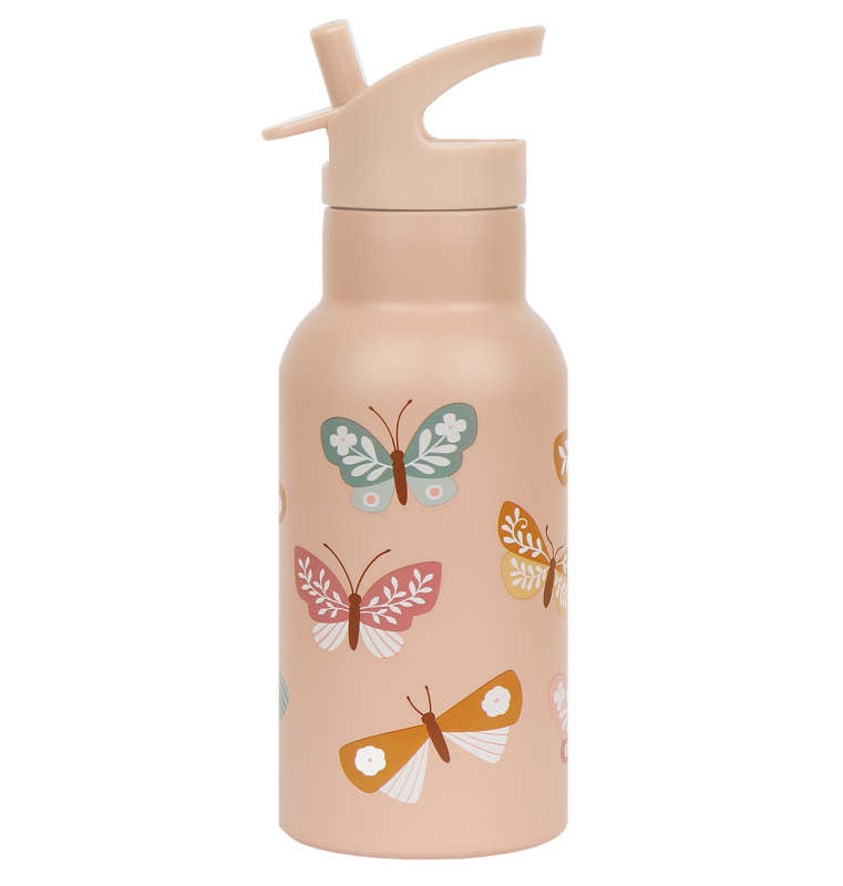 A Little Lovely Company Nerezová lahev na pití 500 ml – Motýl