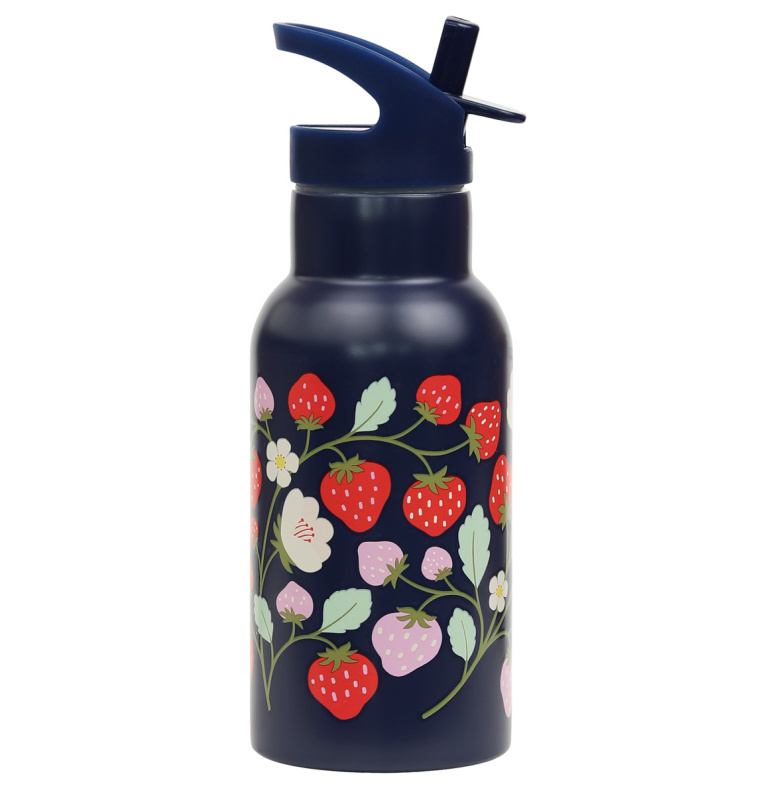 A Little Lovely Company Nerezová lahev na pití 500 ml – Jahody