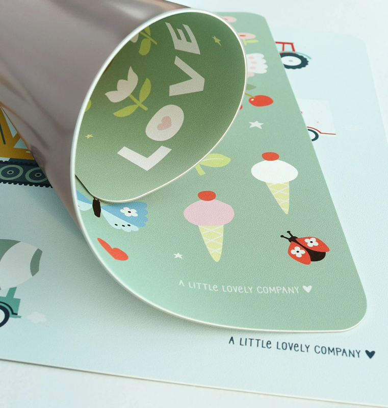 a little lovely company prostírání radost – zelené vinylové dětské prostírání s protiskluzem