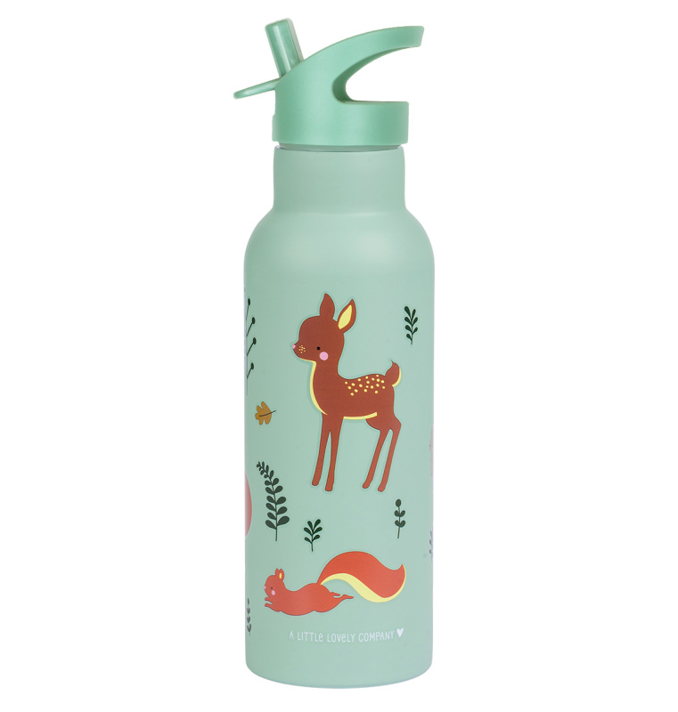 A Little Lovely Company Nerezová lahev na pití 500 ml – Kamarádi z lesa