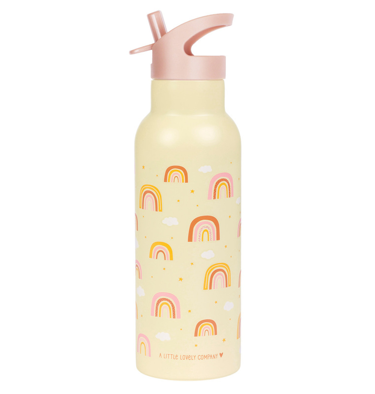 A Little Lovely Company Nerezová lahev na pití 500 ml – Duha