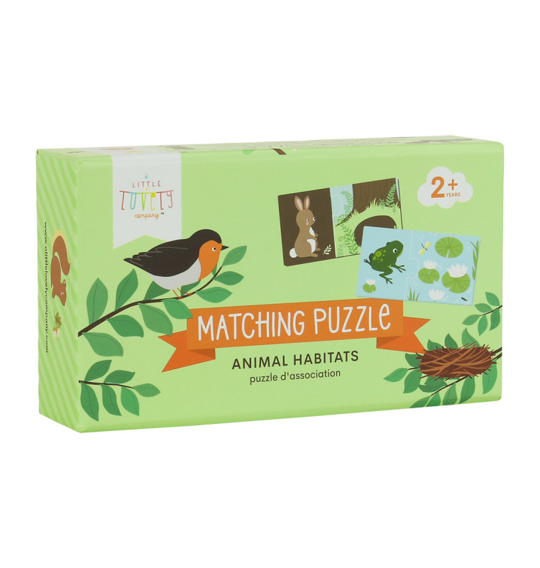 A Little Lovely Company Přiřazovací puzzle – Zvířecí domečky