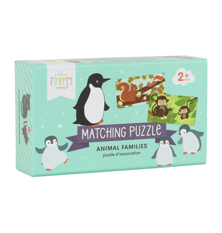 A Little Lovely Company Přiřazovací puzzle – Zvířecí rodinky