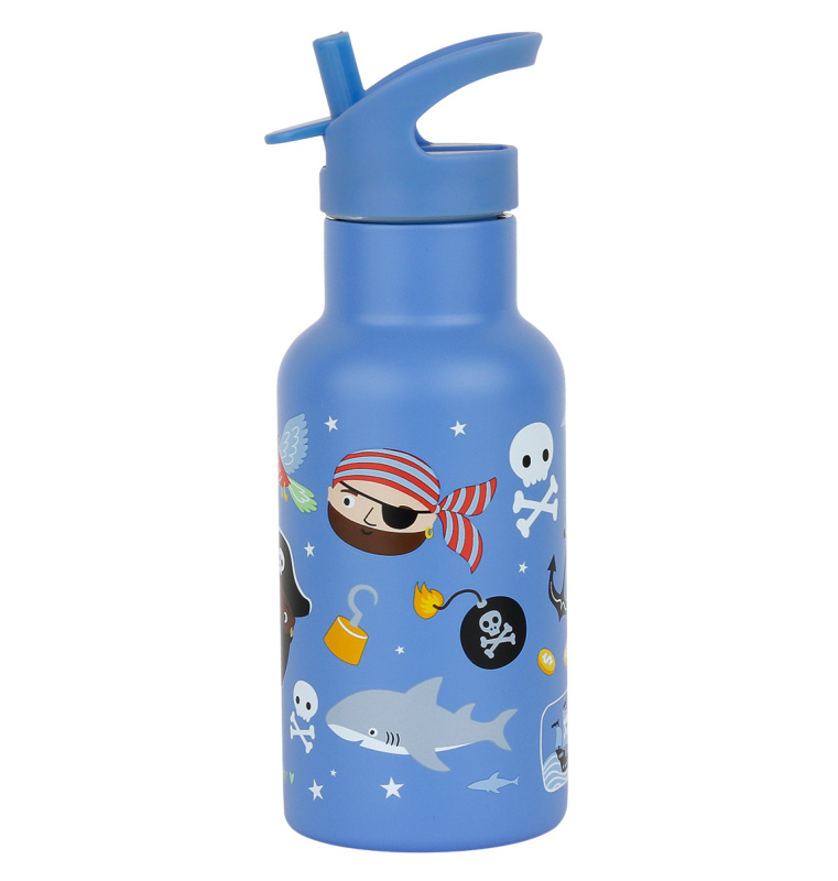 Nerezová láhev na pití s pirátským motivem 350 ml