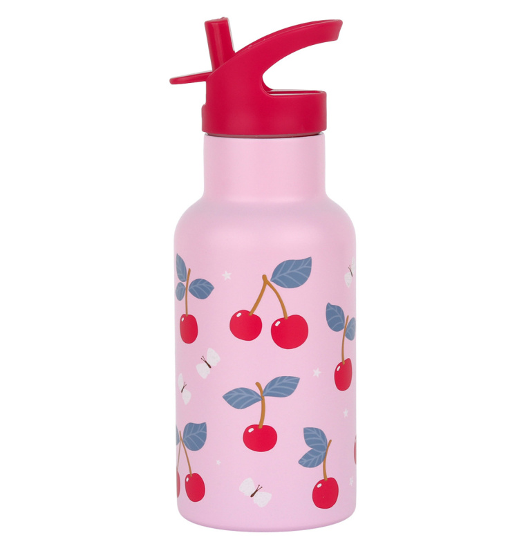 Nerezová láhev na pití s motivem třešní 350 ml