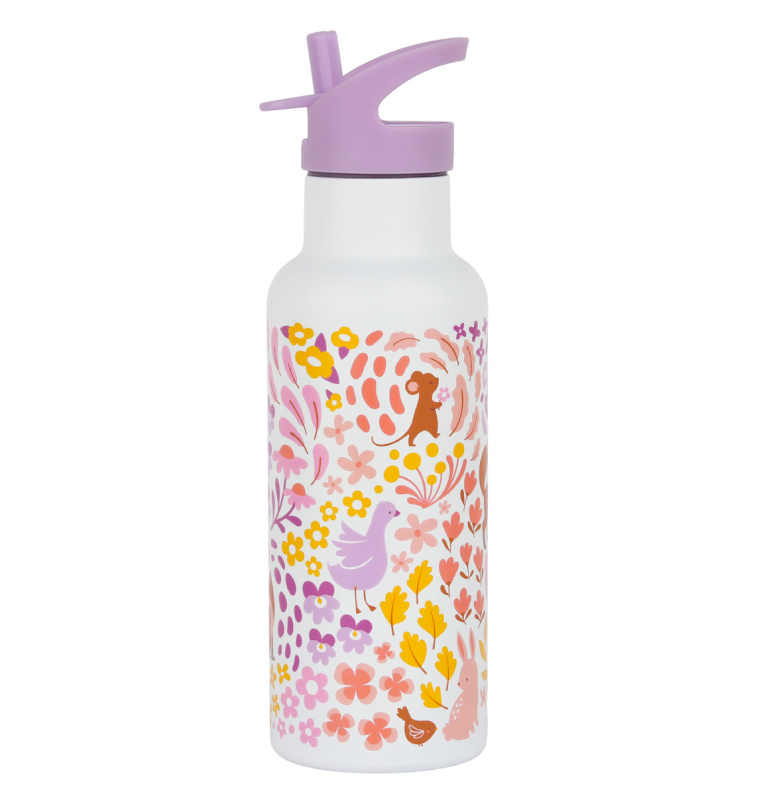 Nerezová láhev na pití Květinová zahrádka 500 ml