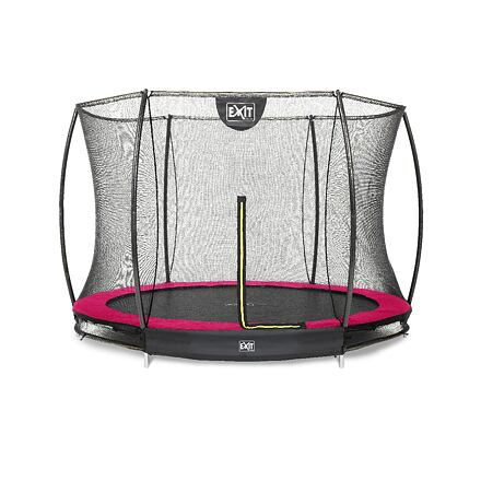 EXIT TOYS Silhouette pozemní trampolína ø244cm s ochrannou sítí - růžová