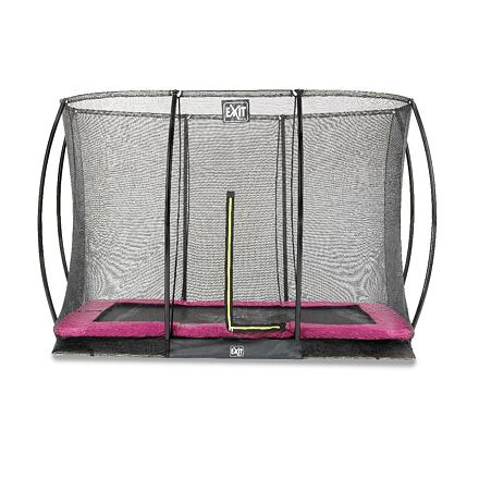 EXIT Silhouette pozemní trampolína 214x305cm s ochrannou sítí - růžová