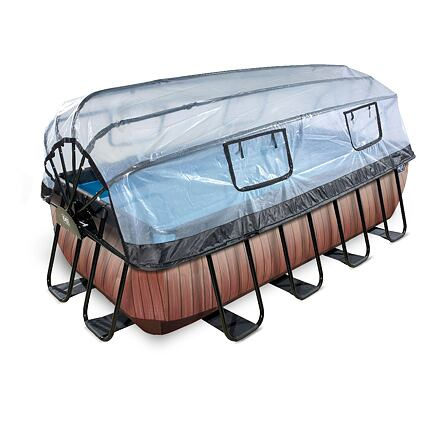 EXIT Frame Pool 4x2x1m (12v Sand filter) – Timber Style + Dome
