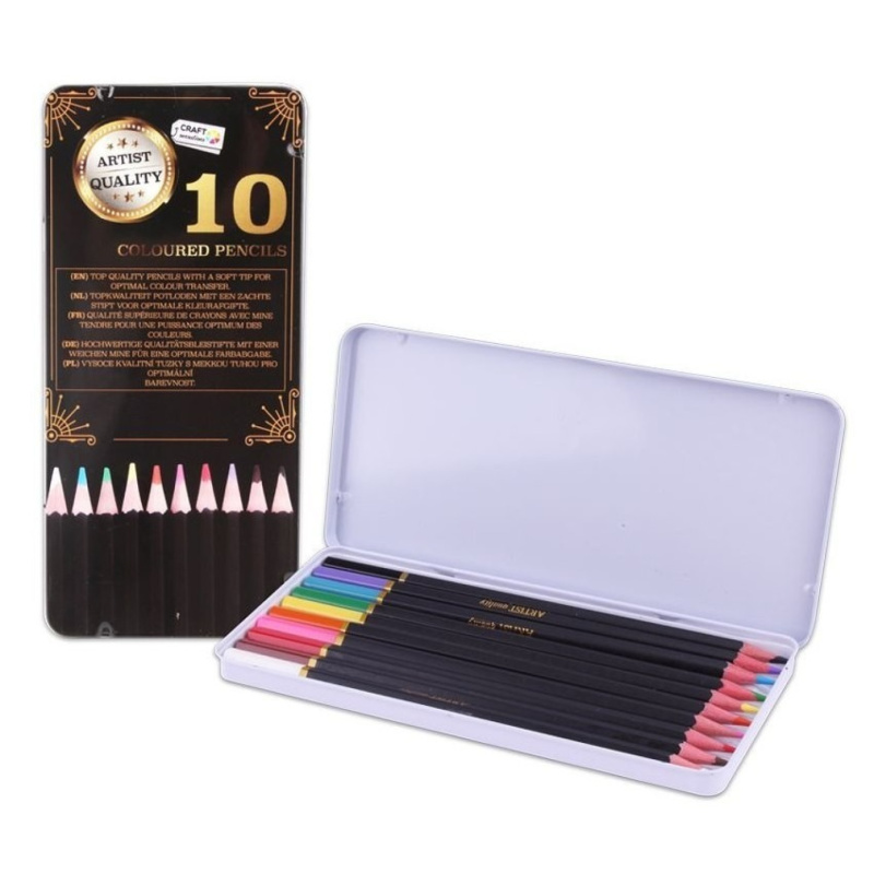 Pastelky exclusive art v plechové krabičce 10 ks