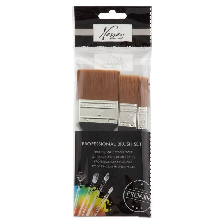 Sada plochých štětců Nassau (3ks)