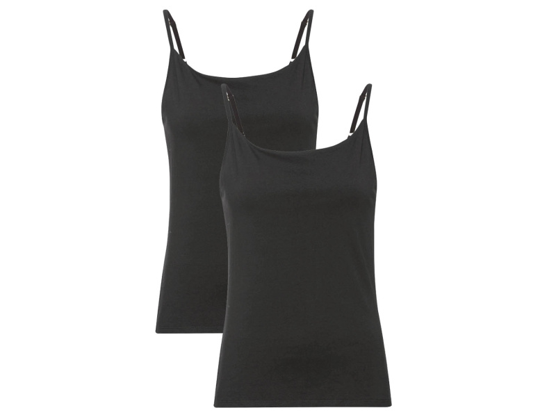 Mexx Dámský top se špagetovými ramínky, 2 kusy (M, černá)