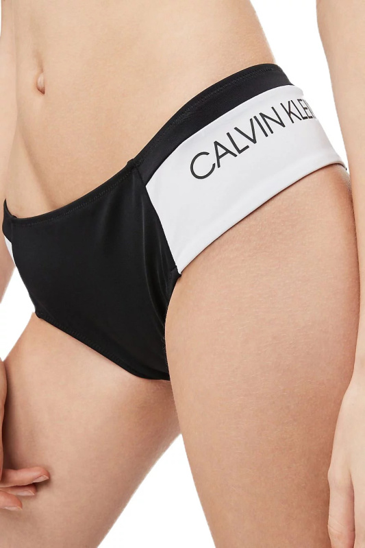 Spodní díl plavek KW0KW00841-BEH černobílá - Calvin Klein L černá-bílá