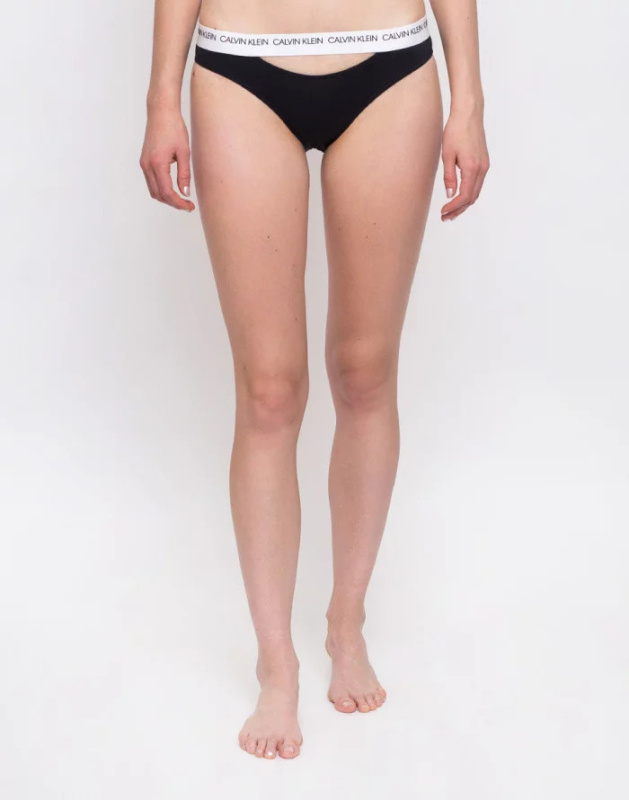 Spodní díl plavek KW0KW00658-BEH černobílá - Calvin Klein černobílá S