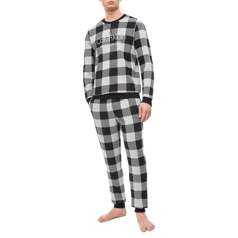 Pánská mikina NM1725E-2ZJ černošedá - Calvin Klein černo-šedá XL