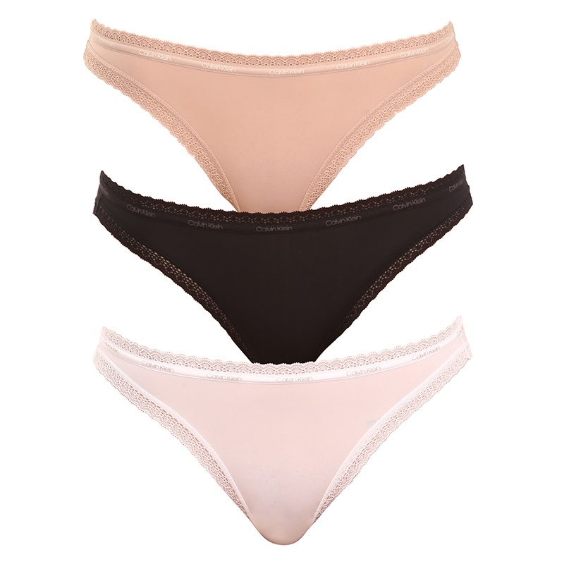 3PACK dámské kalhotky Calvin Klein vícebarevné (QD3804E-FIY) XS