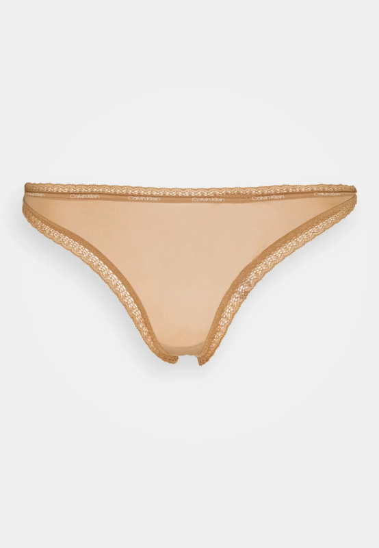 Dámská tanga QD3763E BO8 bronzová - Calvin Klein bronze S