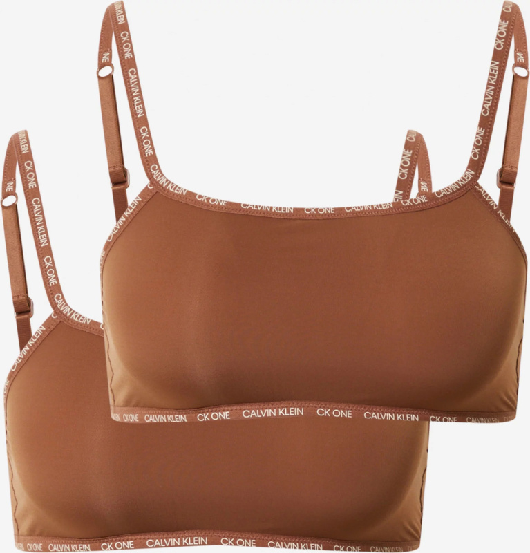 Nevyztužená braletka 2pack QD3806E BO8 bronzová/sandalwood - Calvin Klein Hnědá M