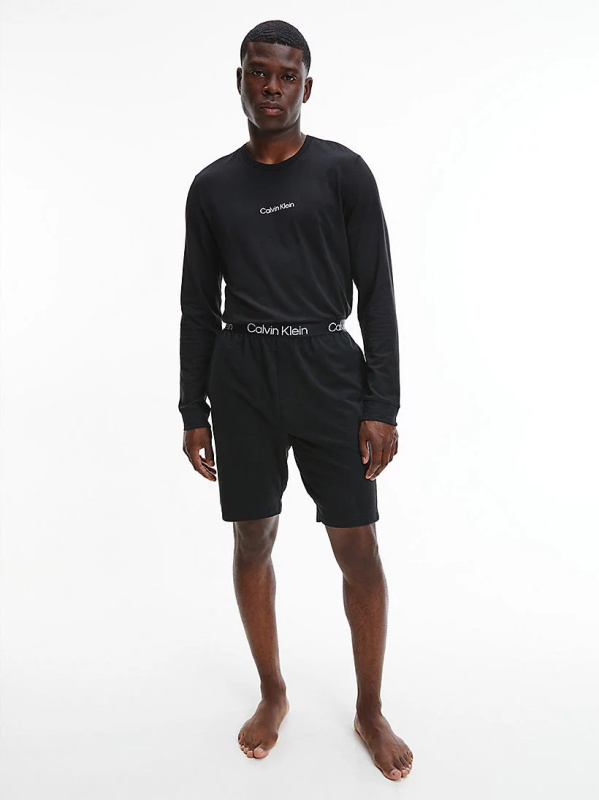 Pánské tričko s dlouhým rukávem NM2171E - UB1 - Černá - Calvin Klein černá M