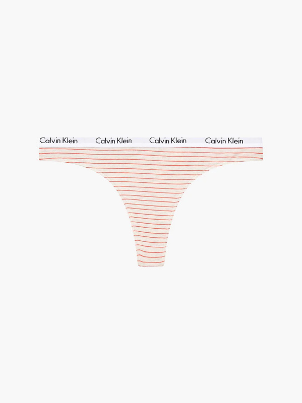 Tanga D1617E - WAN - béžová s proužkem - Calvin Klein L