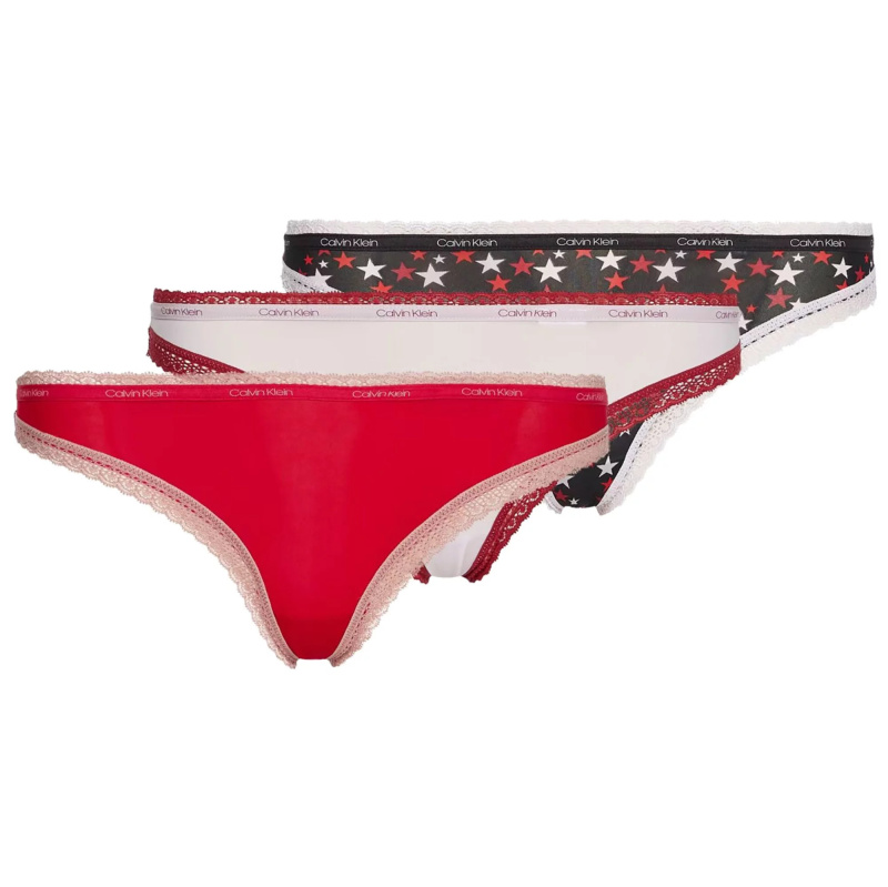 Bottoms Up Refresh Thong 3Pack QD3802E-W4Z - Calvin Klein S