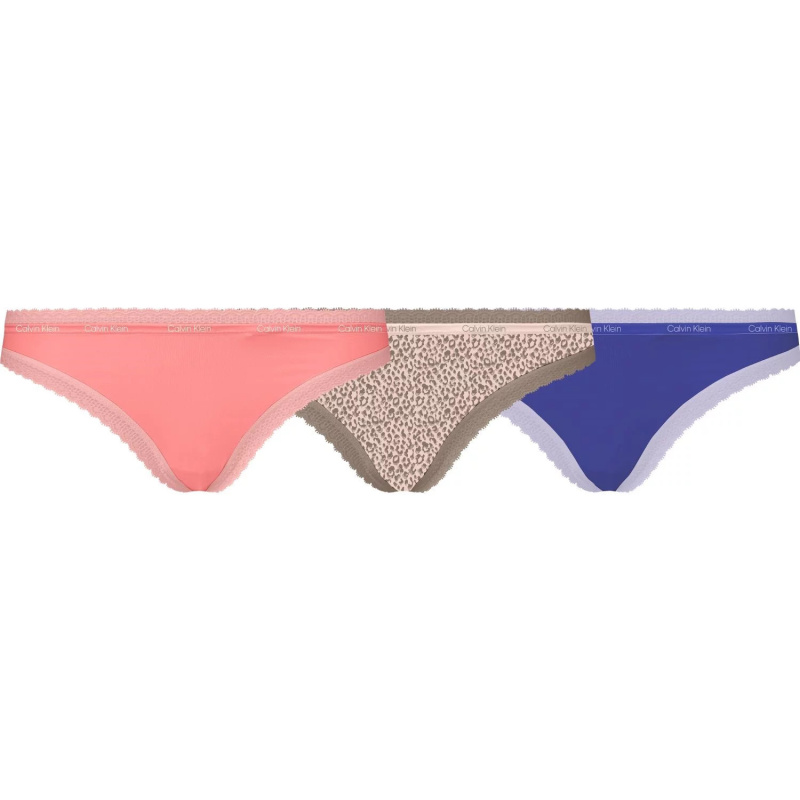 Dámské kalhotky 3pack QD3804E - W4V - vícebarevná - Calvin Klein vícebarevné L