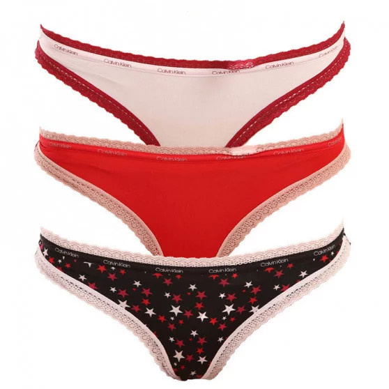 Dámské kalhotky 3pack QD3804E - W4Z - vícebarevná - Calvin Klein  XL