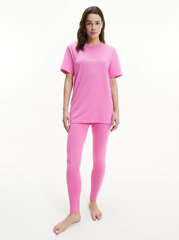 Dámský vrchní pyžamový díl QS6756E - TO3 - Hollywood růžová - Calvin Klein XS