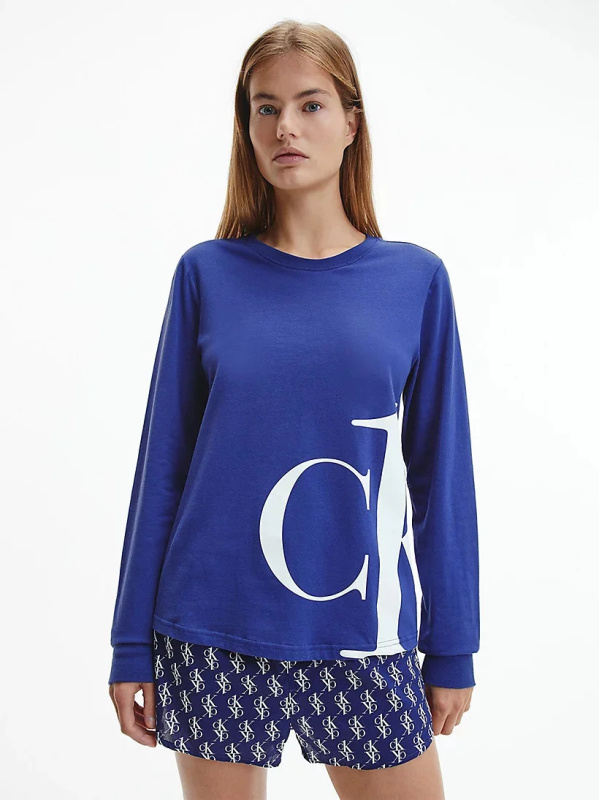 Monogram tričko na spaní - QS6573E - C8Q - Tmavě modrá M tm.Modrá