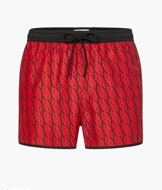 Pánské koupací kraťasy - KM00738 - 0KP - červená/černá - Calvin Klein XL červená - černá
