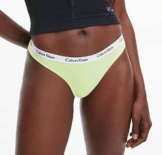 Dámská tanga D1617E LT3 žlutá - Calvin Klein L Žlutá