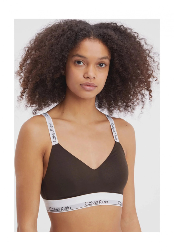 Dámská podprsenka QF7030E BKC tm.hnědá Calvin Klein tmavě hnědá M